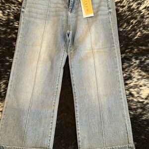 Risen Light Blue Straight Leg Jeans